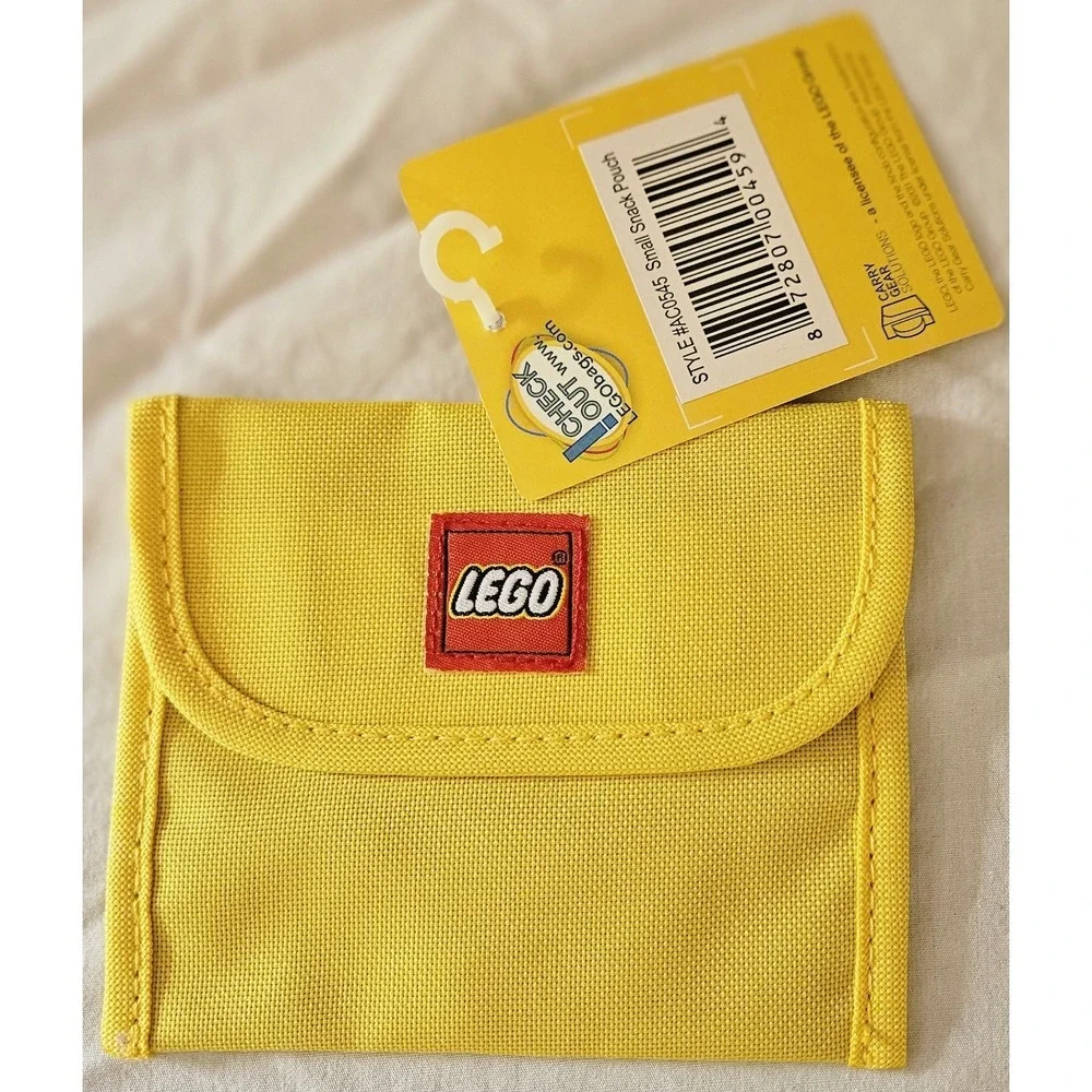 LEGO Small Snack Pouch Yellow Minifigure Wallet Pocket‎ Case NWT